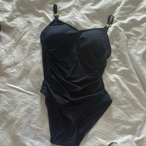 Michael Kors Dark Blue One Piece Swimsuit Sz. 12 - Picture 4 of 5